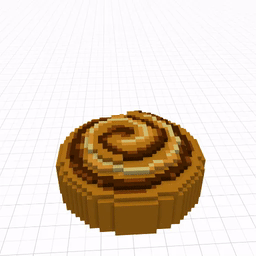 Spinning voxel wearable of a cinnamon roll