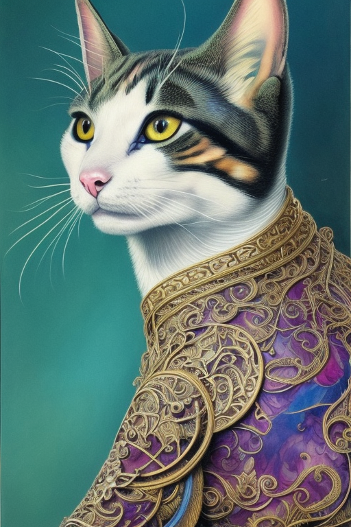 AI generated portrait of cat Momo