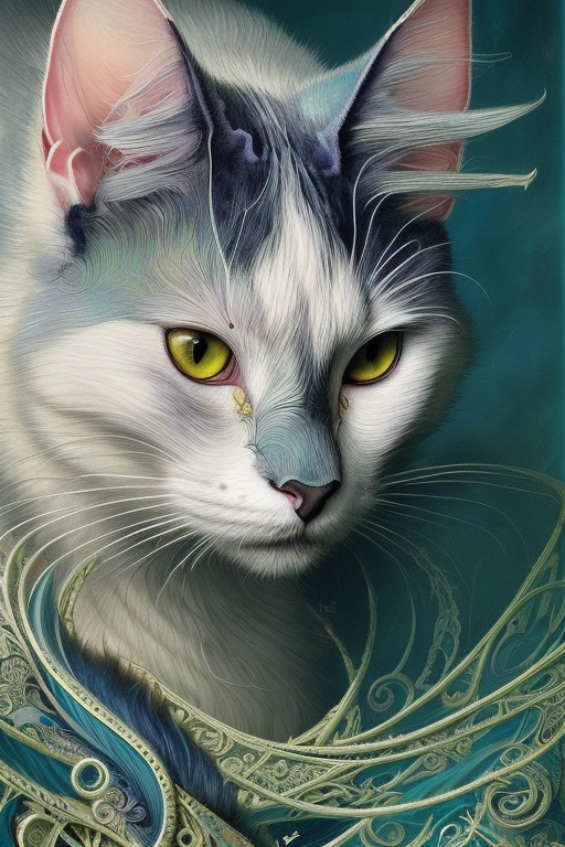 AI generated portrait of cat Mumu