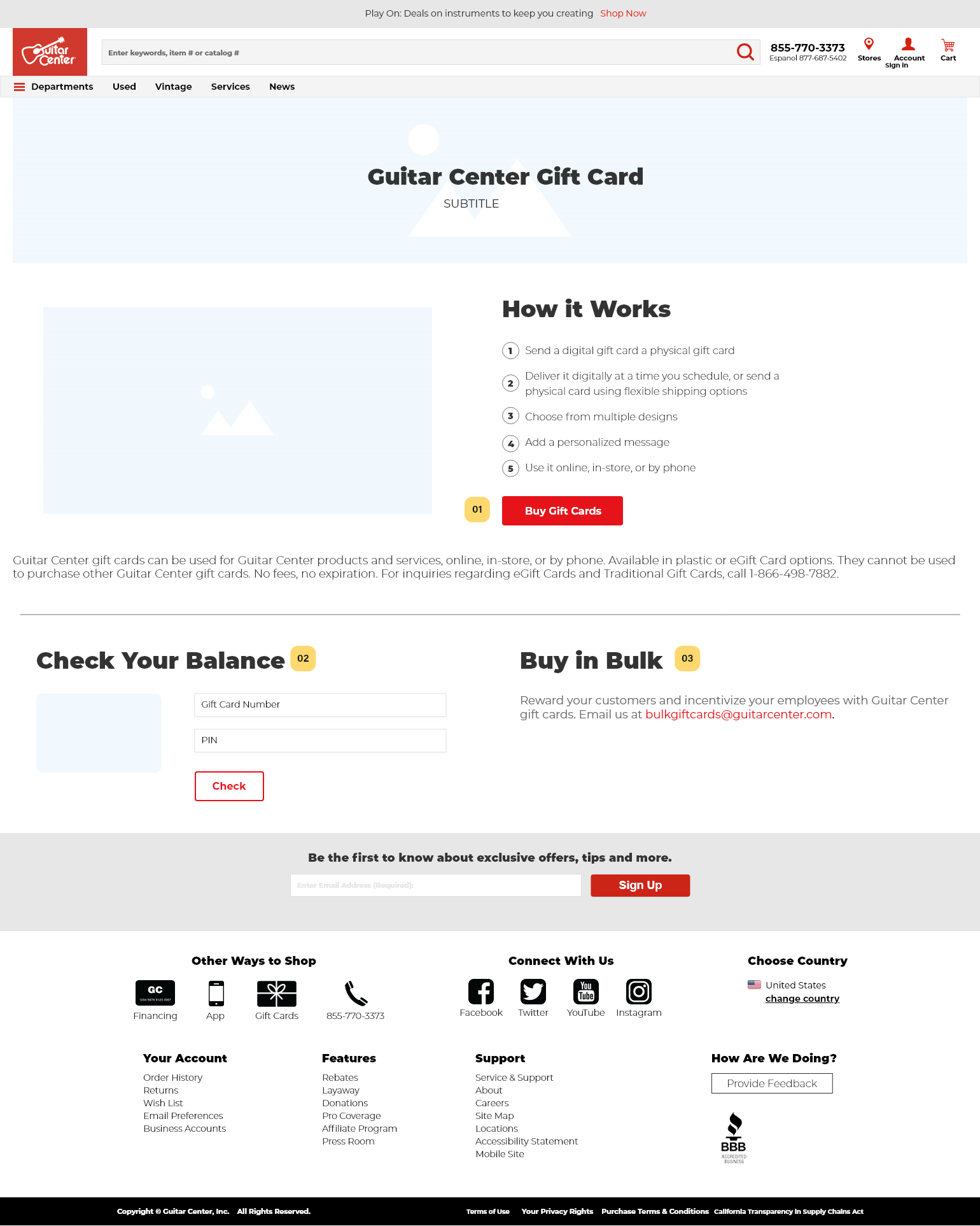 Desktop gift card redesign wireframes with numbers calling out features of the page